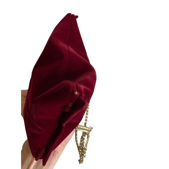 Anya Hindmarch Flocked Crisp Packet Clutch Crossbody Medium Red Burgundy Chain - Picture 9 of 16